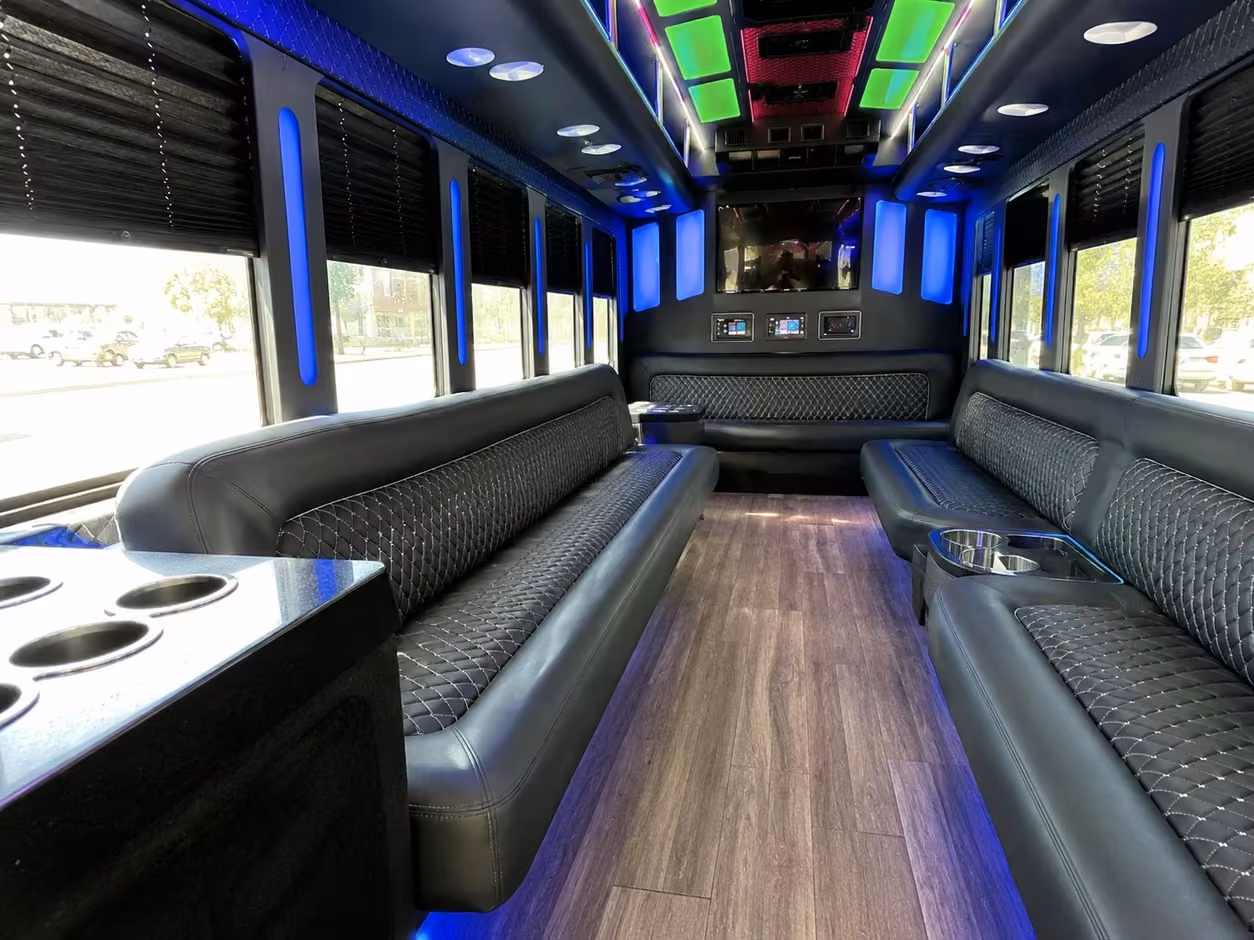 25 passenger party bus inside