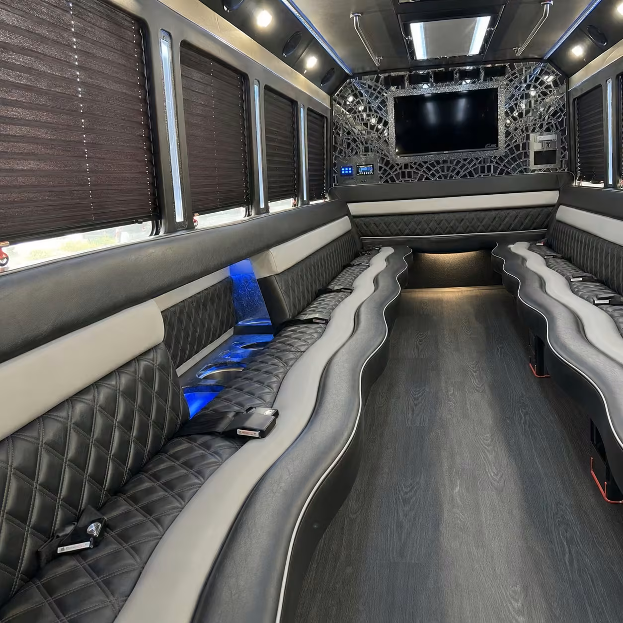 25 passenger party bus interior