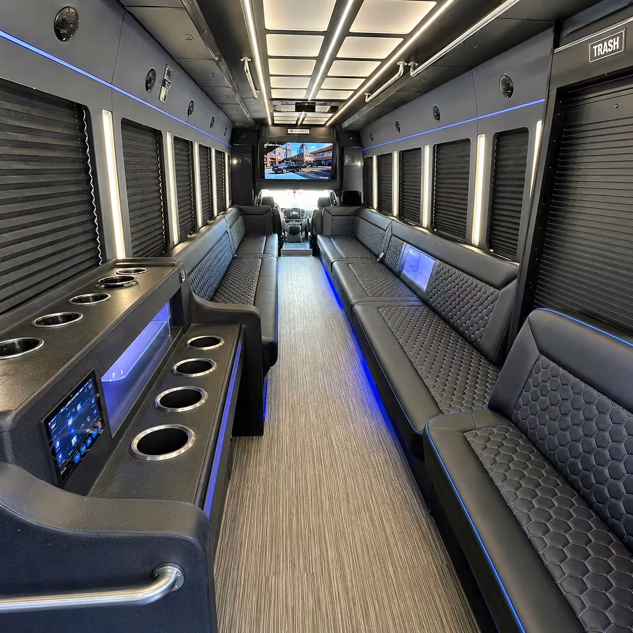 50 passenger party bus interior