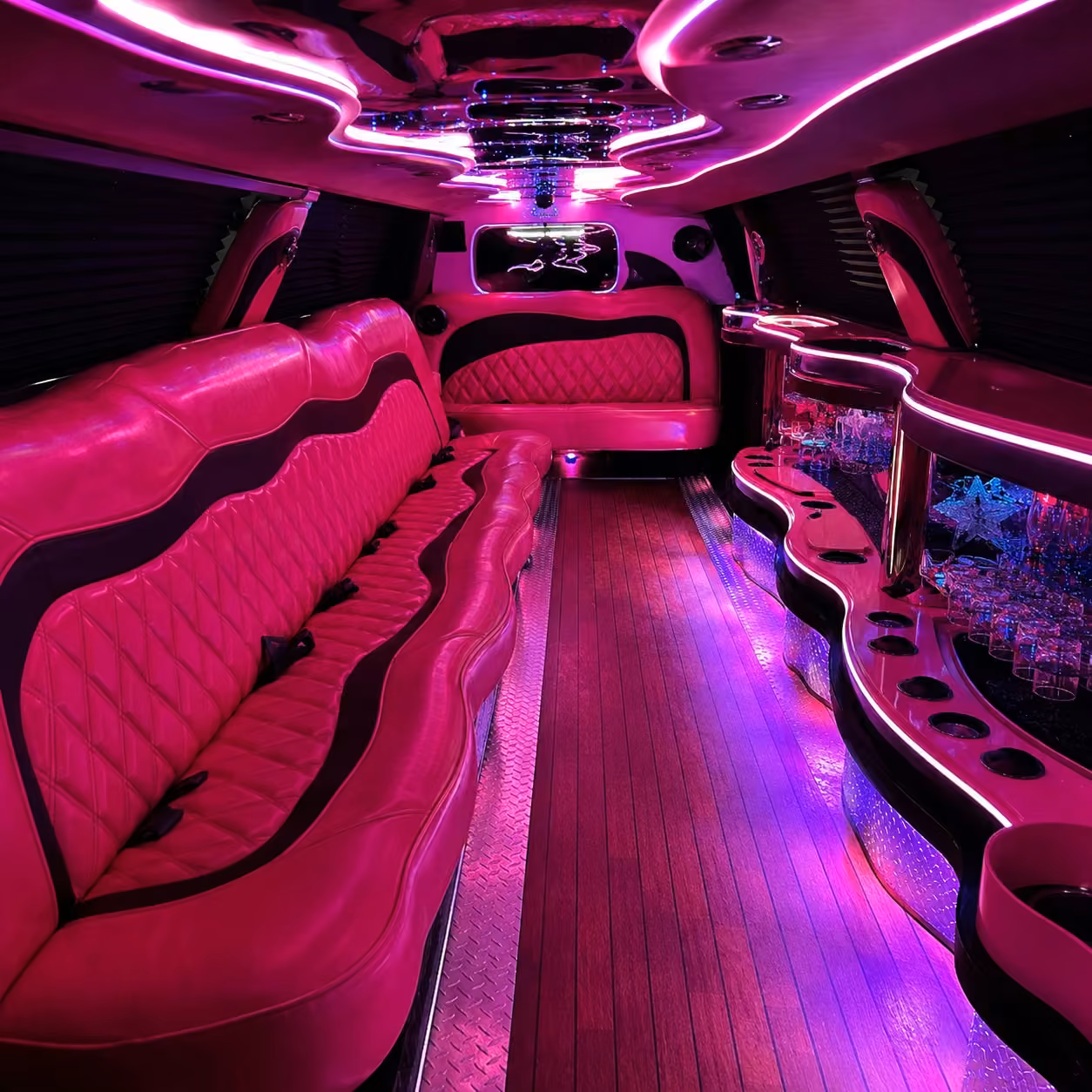 pink limo interior