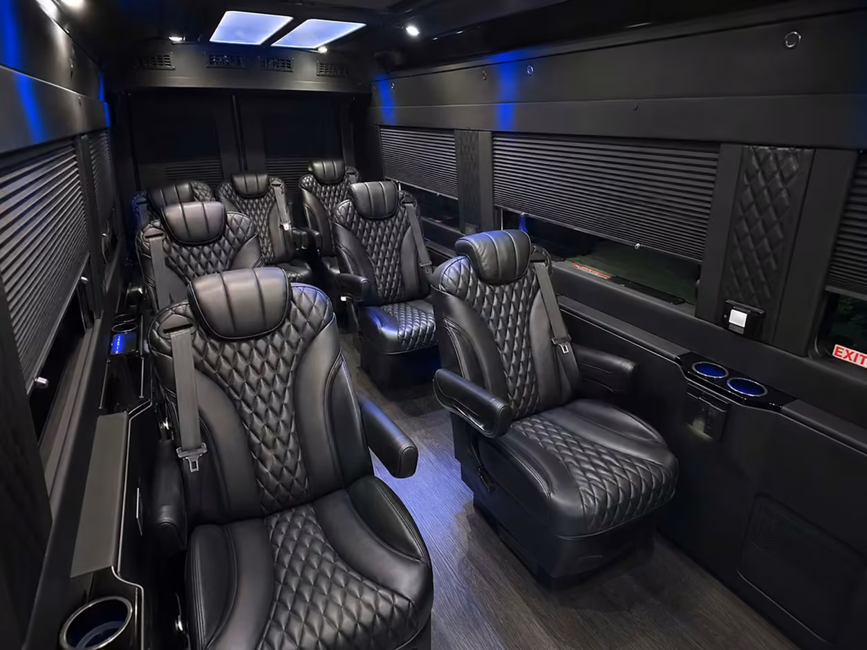 sprinter van rental with driver interior